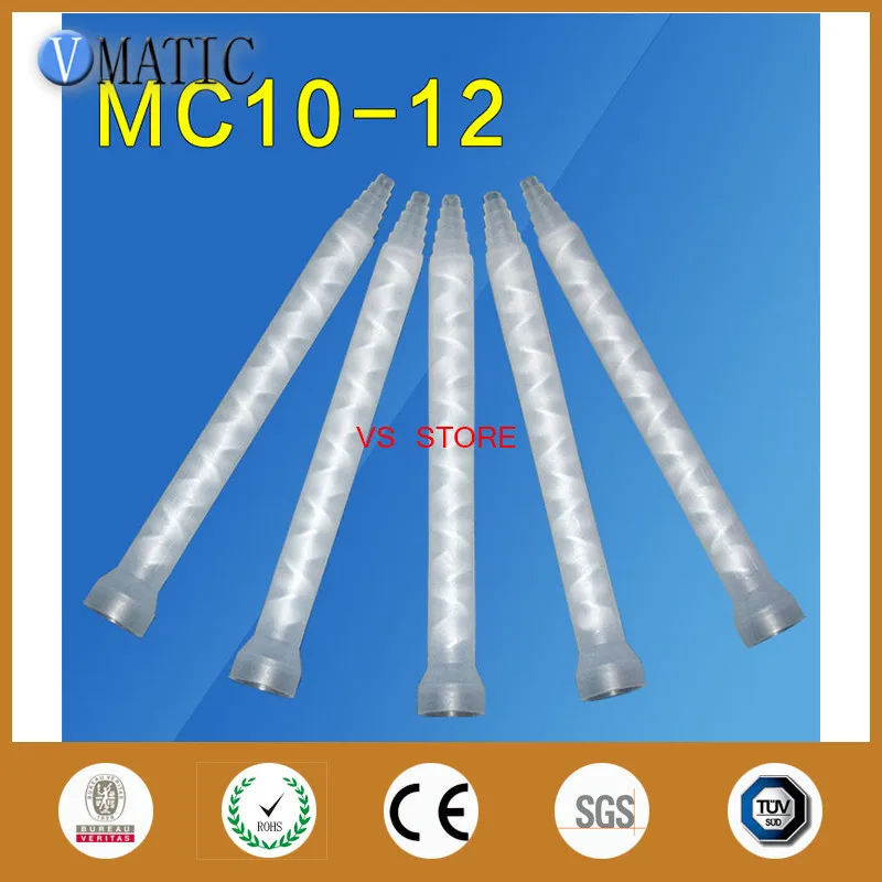 Полимерный статический миксер MC10-12 смесительные насадки для Duo Pack Epoxies(белый сердечник