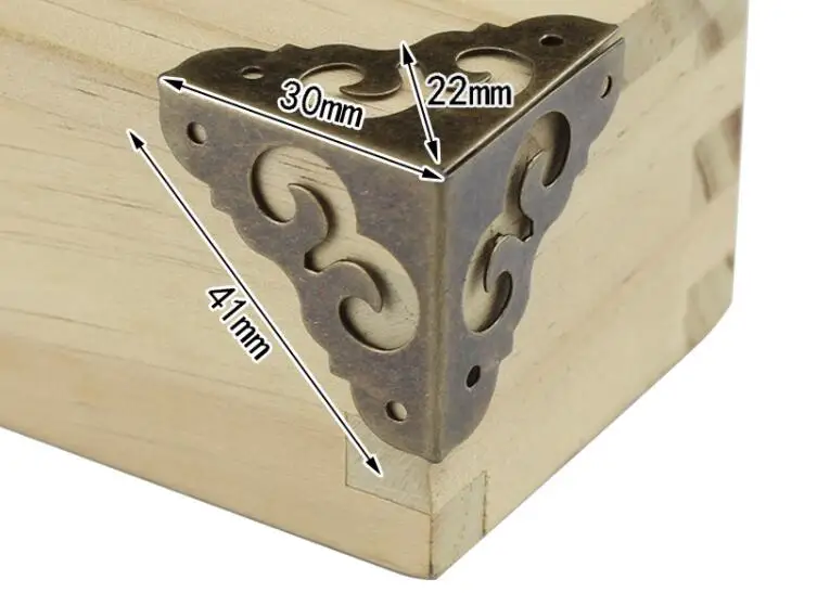 10 шт., антикварный угловой кронштейн для ювелирных изделий, деревянный чехол, мебель, декоративный металлический держатель, защита для рукоделия