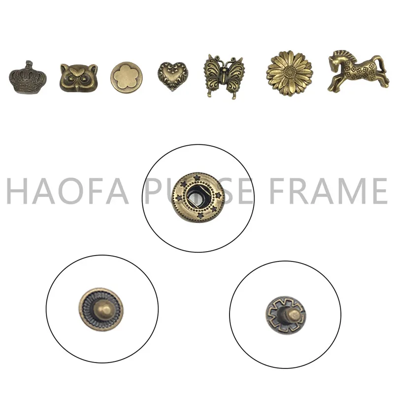HaoFa 56 шт. металлические прессованные Заклепки Шпильки наборы защелки набор для кожи, куртка, джинсовая одежда, браслет, сумки защелки