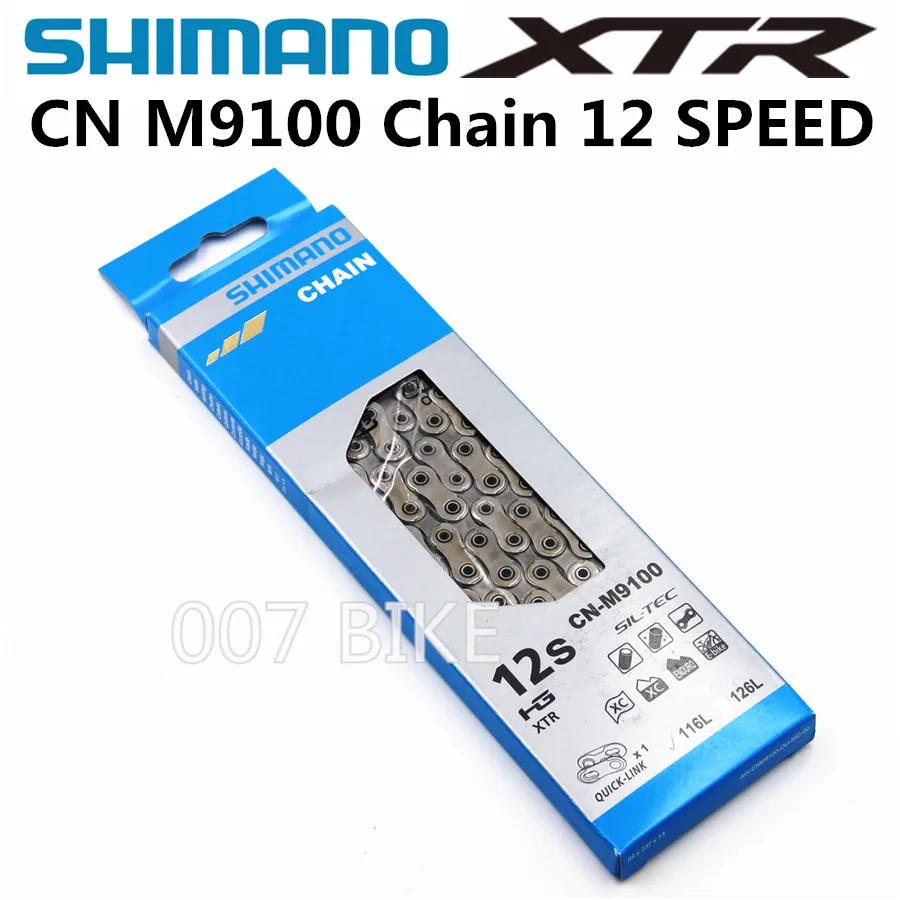 SHIMANO XTR CN M9100 цепи 12-Скорость горный велосипед инструмент для демонтажа цепи велосипеда(CN-M9100 MTB дорожный велосипед цепи - Цвет: CN-M9100 116L  box