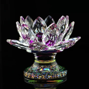 

Crystal Lotus Buddhism Candle Holder Feng Shui Lotus Tealight Candle Holder for Islamic Religious Gifts