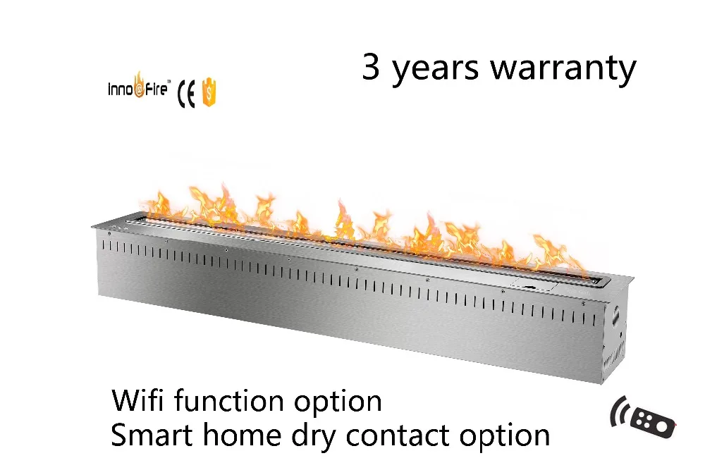 48 дюймов пульт дистанционного управления умный серебристый или черный wifi Электрический queimador para lareira de etanol