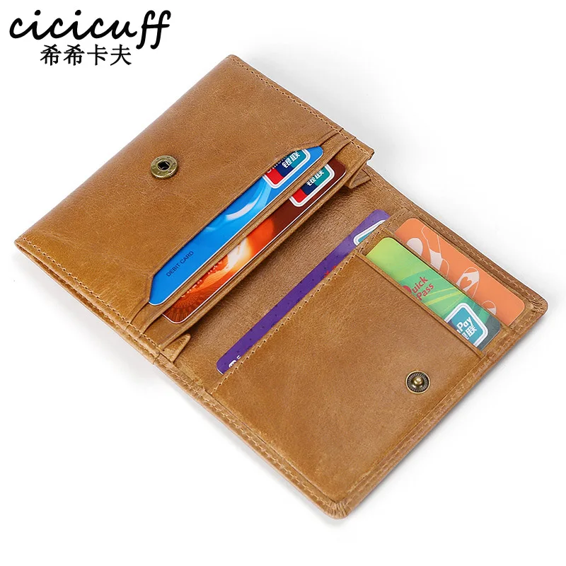 

Rfid Card Holder New Cowhide Genuine Leather Short Wallet Men Credit Card Case Leather Business Card Holders Bag High Quality