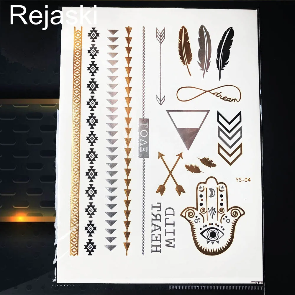 Серьги Henna Mandala золотая металлическая временная татуировка для девушек цепочка с