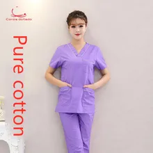 Ручная стирка одежды скальпель из чистого хлопка для мужчин и женщин, одежда для медсестер, Раздельный костюм, щетка для доктора, одежда для рук