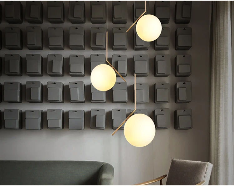 Modern Glass Ball Led Pendant Light Home Light Lamp Ceiling Fan