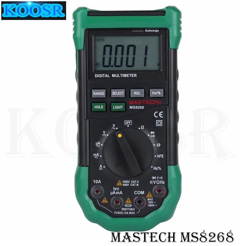 

MASTECH MS8268 Digital Multimeter Manual&Auto protection ac/dc ammeter voltmeter ohm Frequency electrical tester diode detector