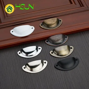 Modern Black Silver Shell Pulls Knobs Drawer Pulls Handles Knobs Dresser Handles Cabinet Handles Kitchen Decorative Hardware