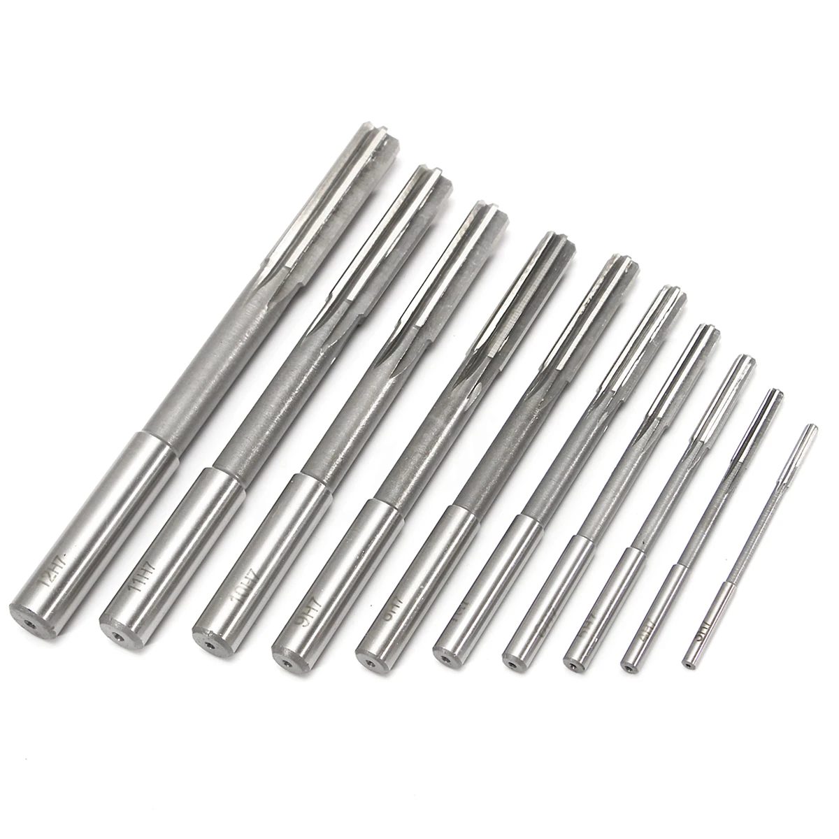 10pcs HSS H7 Straight Shank Milling Reamer Set Precision Chucking Machine Cutter Tool 3/4/5/6/7/8/9/10/11/12 mm For Reaming
