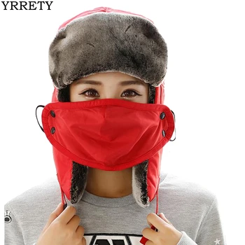 Yrrety Winter Nieuwe Warme Muts Vrouwen Bomber Hoeden Voor Unisex Dikker Bivakmuts Bont Winter Oorklep Houden Caps Masker Bomber Russische hoeden Yrrety Winter Nieuwe Warme Muts Vrouwen Bomber Hoeden Voor Unisex Dikker Bivakmuts Bont Winter Oorklep Houden Caps Masker Bomber Russische hoeden