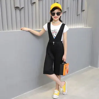 

Girls Clothes 2019 Clothing For Girls 12 Years Kids Clothes Girls 4 to 12 Years Teens Clothes T-Shirt + Solid Pants 2 Pcs