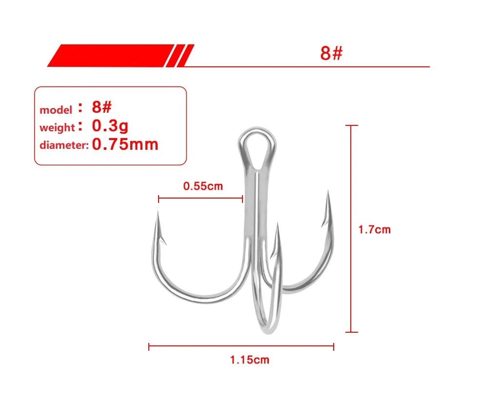 5 шт./лот колючий белый никель три якорных крючка девять спецификаций рыболовный крючок Высокоуглеродистая сталь тройные опрокинутые крючки