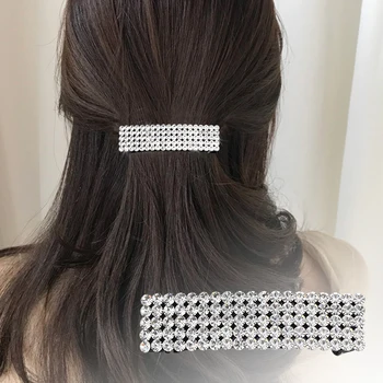 

CHIMERA Bling Crystal French Barrettes for Women Simple Elegant Sparkling Rhinestone Hair Clips Pins Wedding Jewelry Accessories