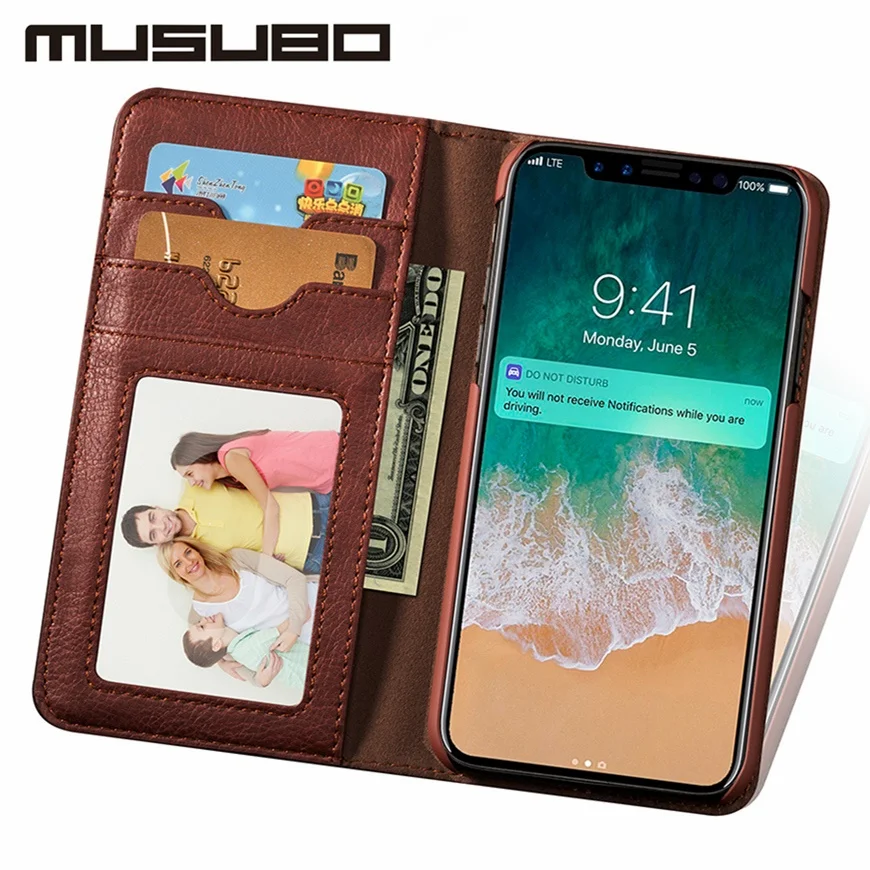 

Original Musubo Brand Case For Samsung S8+ Luxury Genuine Leather Wallet Cover For iPhone XS MAX 8 Plus 7Plus 6 Cases flip Coque