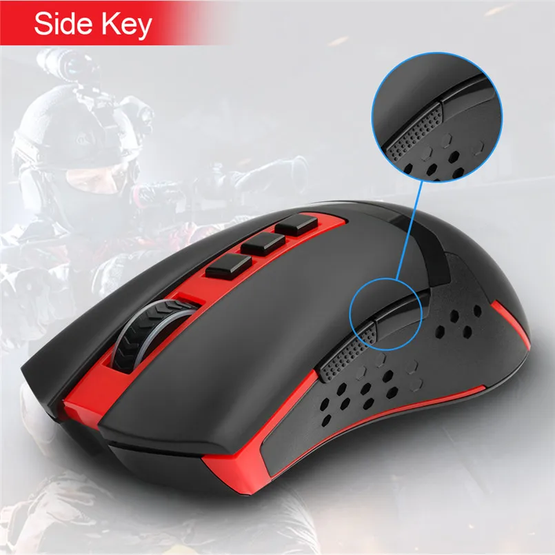 Redragon USB Wireless Gaming Mouse 4800 DPI 9 Buttons Laser Ergonomic For Overwatch Gamer Mice Laptop PC Computer 40AP1503