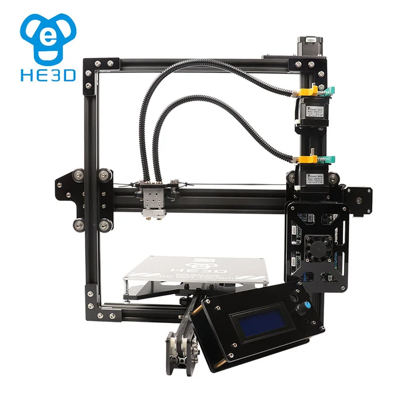 Best HE3D full metal frame EI3 dual extruder 2in2out 3d printer kit with heat bed multi material filament support