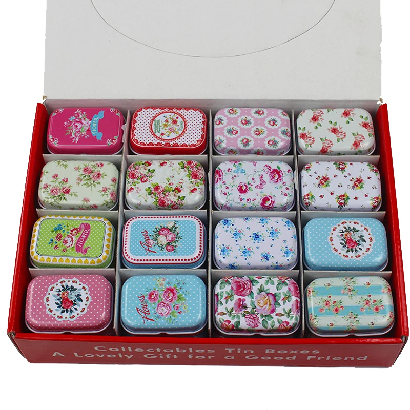 

High Quality Mini Tin Box Rectangular Seal Tank Small Storage Box Coin /Earrings/ Headphones/ Jewelry/ Candy /Boxes 12pcs/lot