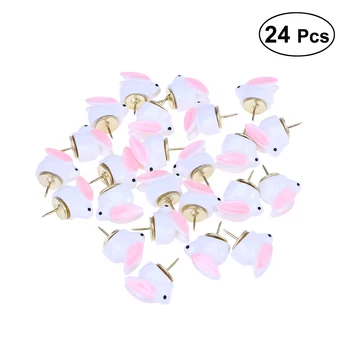 

24 Pcs Thumbtacks Adorable Cartoon Bunny Wall Push Pin Push Pin Plastic Drawing Pin for Maps Display Board Calendar