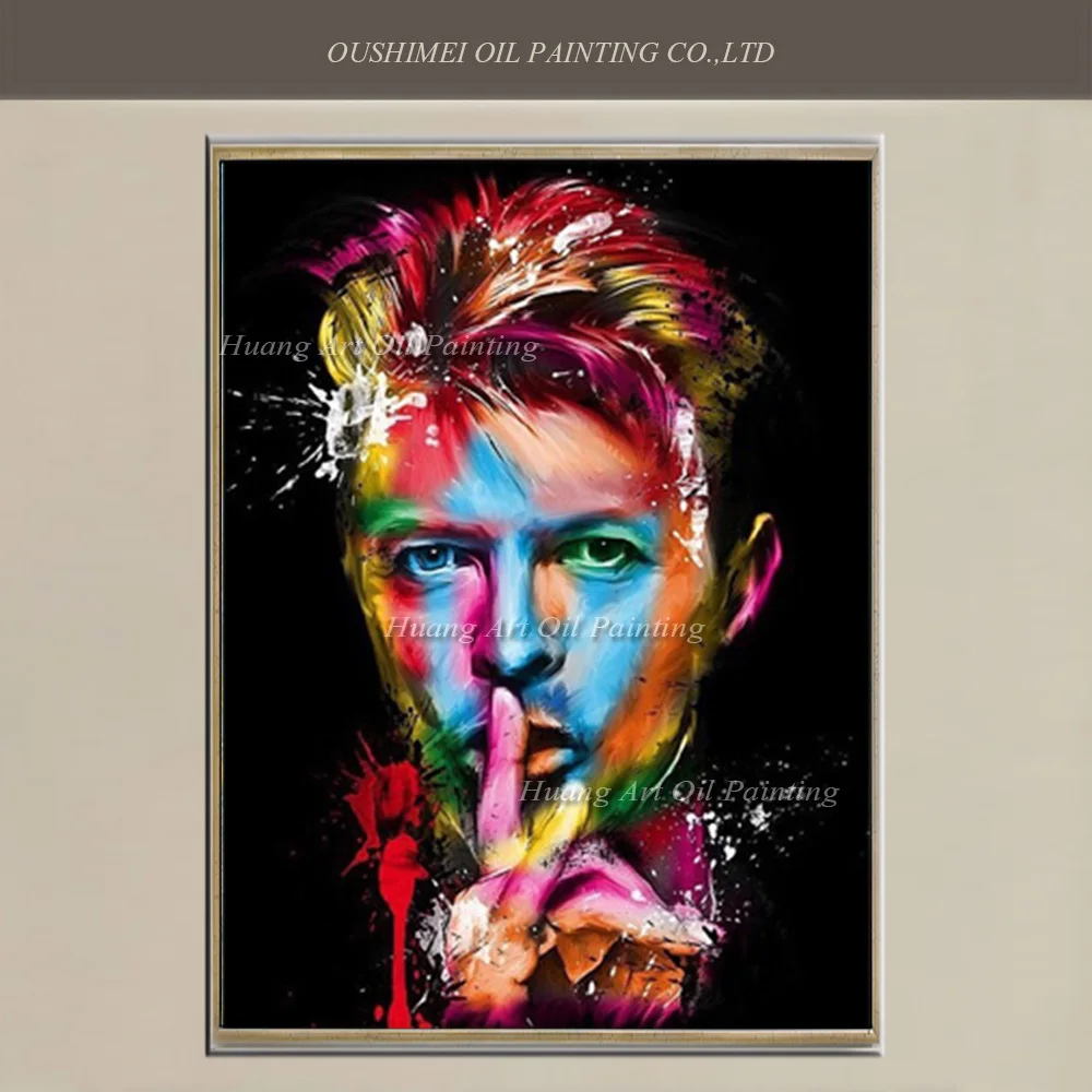 Top Artist Hand painted High Quality Abstract David Bowie Portrait Oil Painting Wall Painting