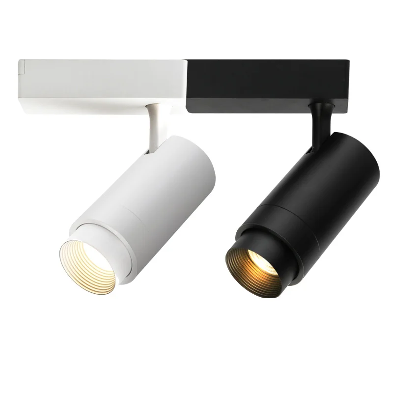 

5W/12W/20W/30W LED COB Ceiling Track Light Beam-Angle Adjustable Picture Focus Rail Lamp Zoomable Lighting Black/White Shell