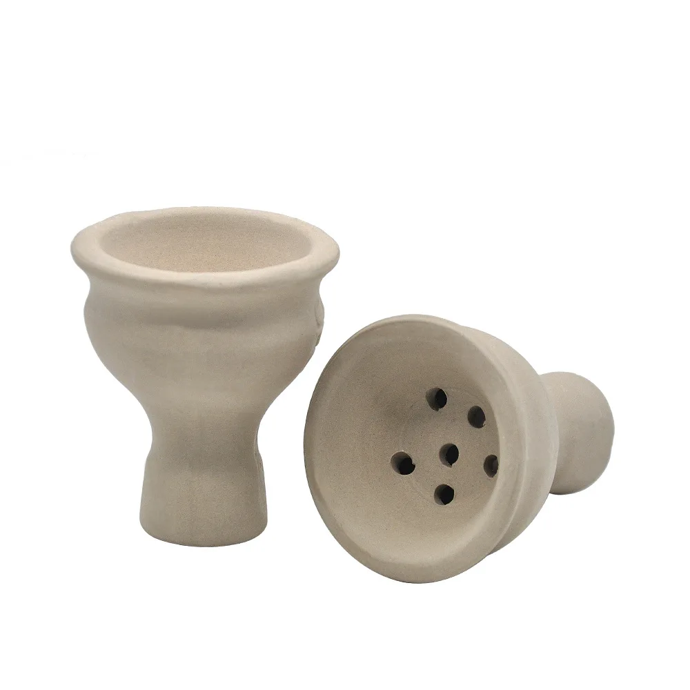 

high quality Shisha Accessories White color Clay pottery hookah bowl Narguile Hookah Bowl for Kaloud Lotus