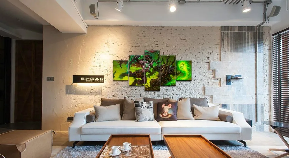  5 Pieces Modern Canvas Print Game Poster Illidan Stormrage DOTA 2 Home Decor For Living Room Painti