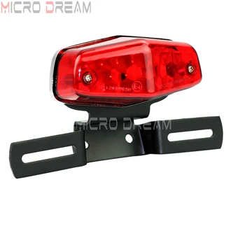 

Red Lucas Brake Tail Light Motorcycle Custom 12V LED Stop Taillight w/ License Plate Bracket Lamp Universal for Harley Scrambler