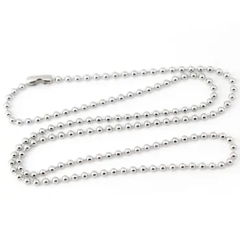 

10pcs Silver Stainless Steel Dog Tag Chains,2.3mm Ball Bead Chain Ball Chains for Necklaces Keychains 20" 22" 24" 30" Wholesale
