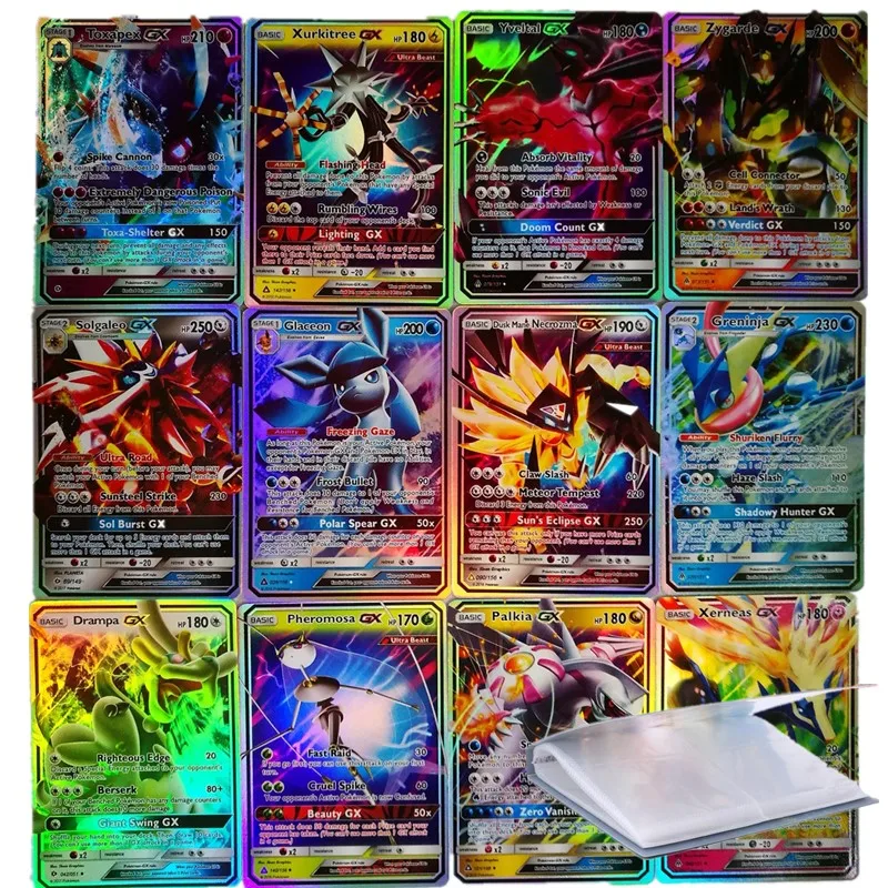 

200 Pcs GX MEGA Shining Cards Game Battle Carte 25 50 100pcs Trading Cards Game Children Pokemons Toy