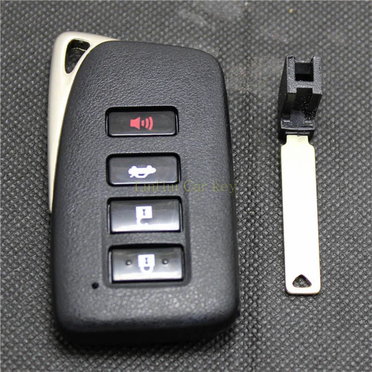 

PINECONE Car Key Case for LEXUS ES350 RX IS LS GX Smart Key 4 Buttons Uncut Brass Blade Remote Blank Key Cover Shell 1 PC