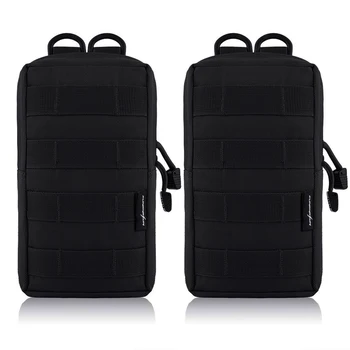 2Pcs Tactical Molle Pouches EDC Utility Pouch Gadget Gear Bag Military Vest Waist Pack Water-resistant Compact Bag 1