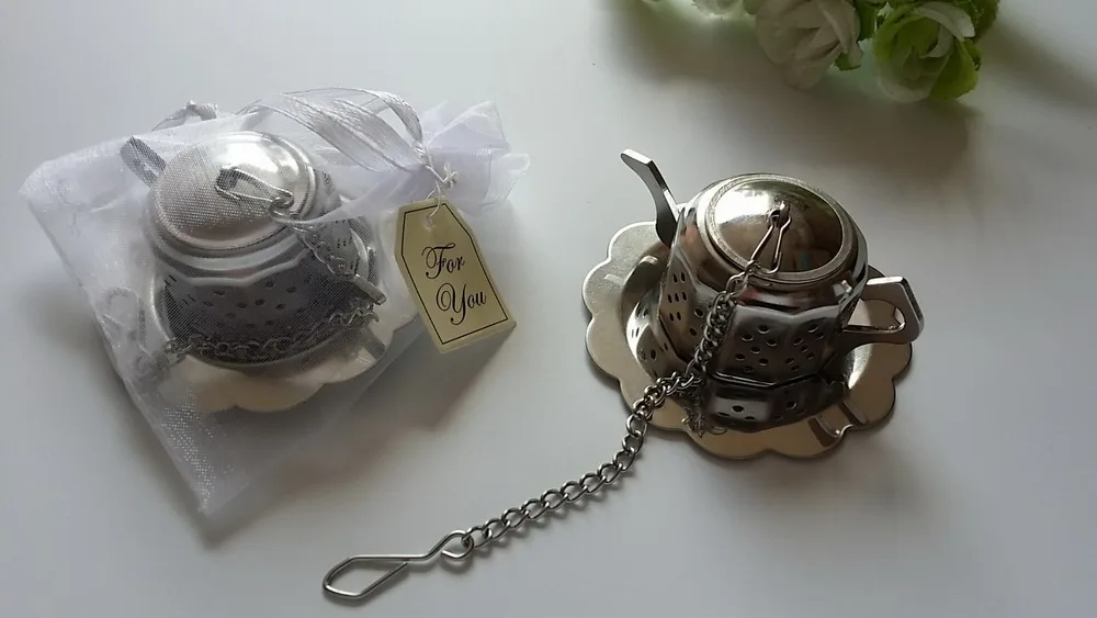 

180pcs/Lot+Wedding&Bridal Shower Favors Eco-Friendly Stainless Steel Teapot Tea Infuser Kitchen Tea Strainer+FREE SHIPPING