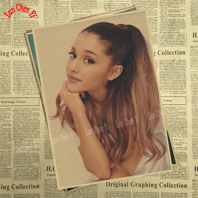 Ariana grande Pop Music Girl Star Kraft Paper Poster Wall Pictures For Living Room Home Decoration Decor