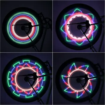 

Cool 2 Side 32 LED 32 Mode Night Waterproof Wheel Signal Lamp Reflective Rim Rainbow Tire Bikes Bicycle Fixed Spoke Warn Light