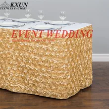 10 футов Длинная атласная Скатерть с розами плинтус торт стол юбка для украшение для свадьбы