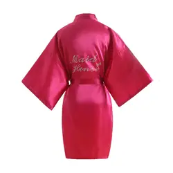 "Горничной Honor" Халат на спине Свадебный халат шелковый атлас кимоно халат Fashion Night Халат короткий халат для женщи плюс Размеры
