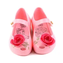 Mini Melissa/Новинка; Детские прозрачные босоножки для девочки принцессы; Брендовая обувь Melissa; розовая чашка
