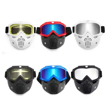 

Autoleader Vintage Motorcycle Shark Helmet Goggles Motocross Helmet Glasses Retro Windproof Open face Helmets Goggles Mask