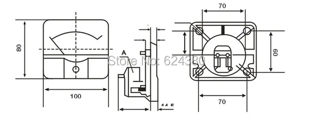 Аналоговый амперметр DC 30A 0 + 50A панель измеритель тока 44C2 амперметр|analog ammeter|analog
