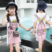 Платье для девочек малышей летнее Повседневное платье принцессы модные комбинезоны узор 3 4 5 6 7 8 От 9 до 13 лет