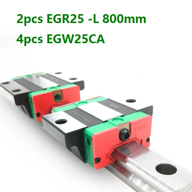 

2pcs origial Hiwin rail EGR25 -L 800mm linear guide + 4pcs EGW25CA flanged carriage blocks for CNC router