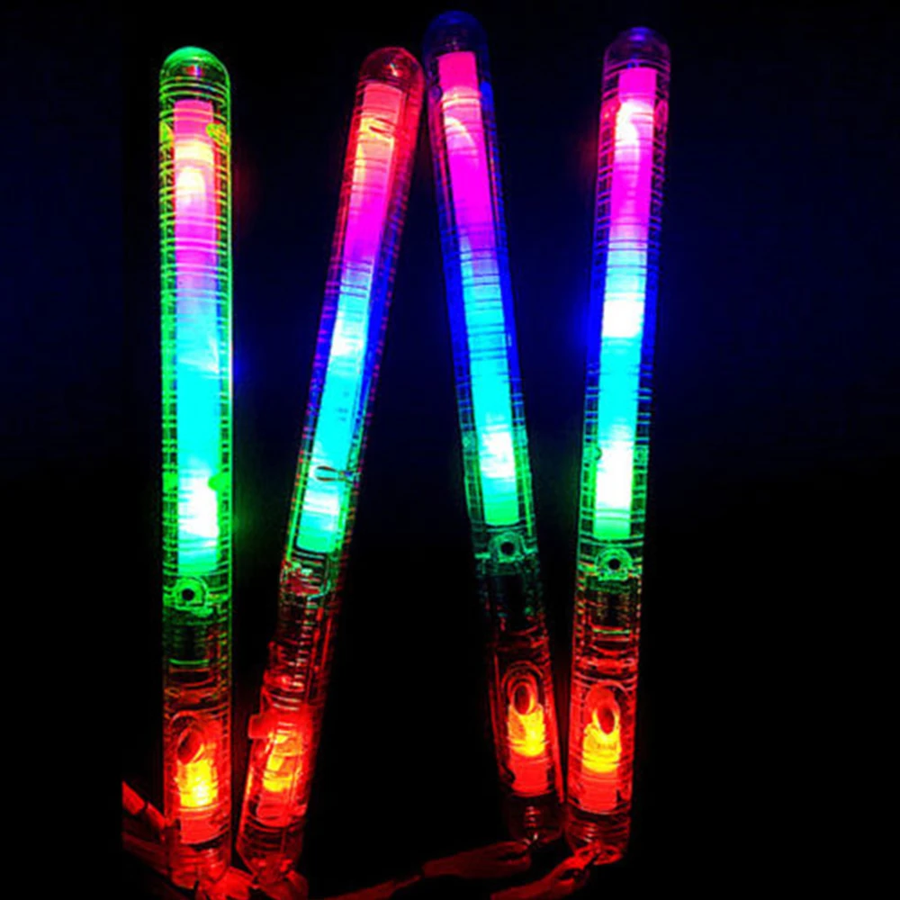 

New Flashing LED Light Glow Stick 7Modes Colorful Concert Dancing Party Toy Reusable New Year Decoration