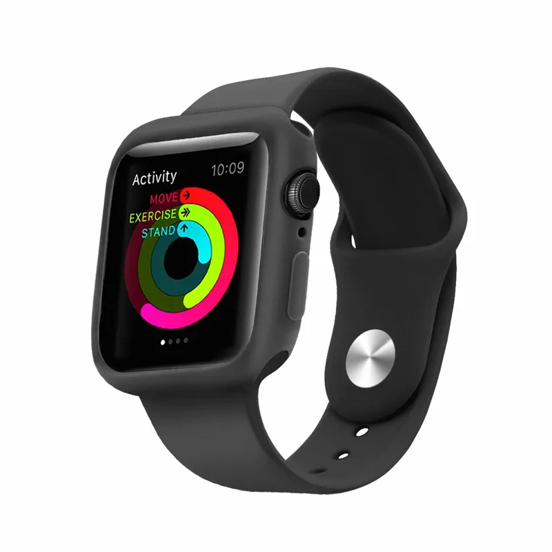 

Soft Silicone Belt TPU Case Wrist Strap For Apple Watch 4 Generation Sports Shell Anti-drop Shockproof For IWatch Series 44/40mm
