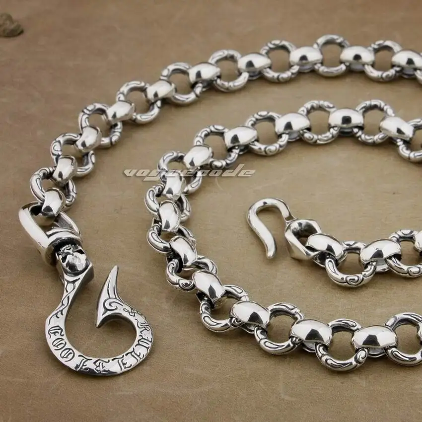 12 ~ 36 Lengths 925 Sterling Silver Huge & Heavy Fashion Biker Rocker Punk Wallet Chain 8F001WC2(8J016)