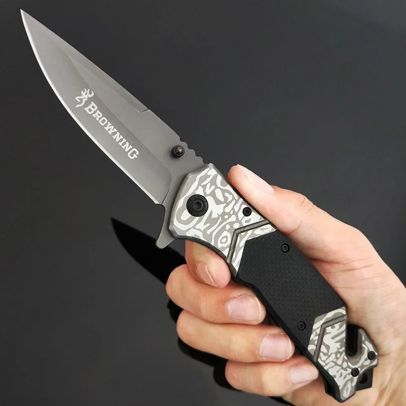 High hardness outdoor folding knife self-defense camping army knife multi-function survival survival knife