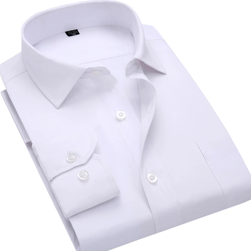 2019 ربيع جديد ضئيلة اللباس قميص للرجال العلامة التجارية طويلة الأكمام الصلبة رجل العمل قمصان ساحة الموضة طوق عارضة الرسمي الذكور قمم