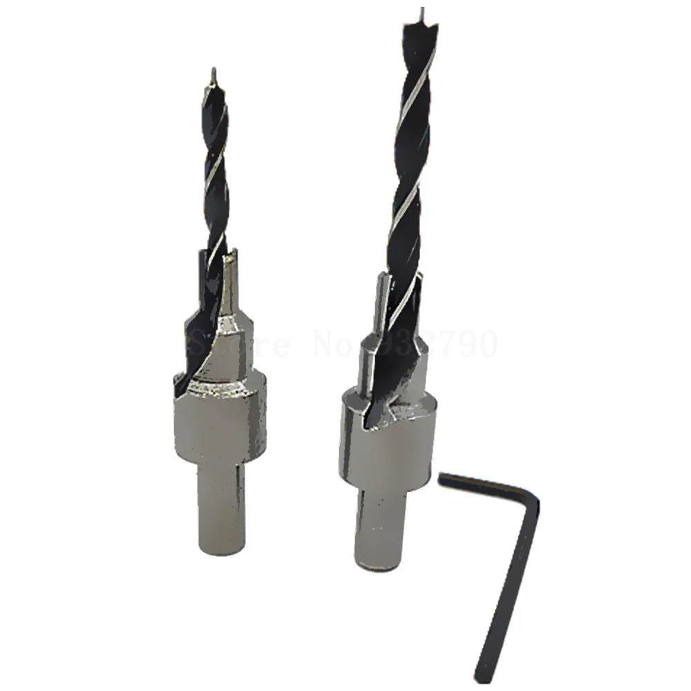 2pcs 2 Flutes Tapered Drill & Countersink Bit Screw Set Wood Pilot Hole