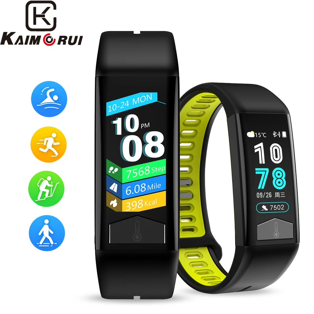 

Smart Wristband Heart Rate ECG Smart Band IP68 Bluetooth Smart Bracelet Body Temperature Monitor Fitness Band for Android IOS