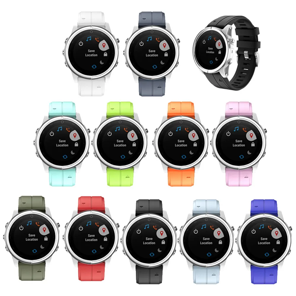 Мягкий силиконовый резиновый ремешок 20 мм для Garmin Fenix 5S /Fenix5S plus умный спортивный