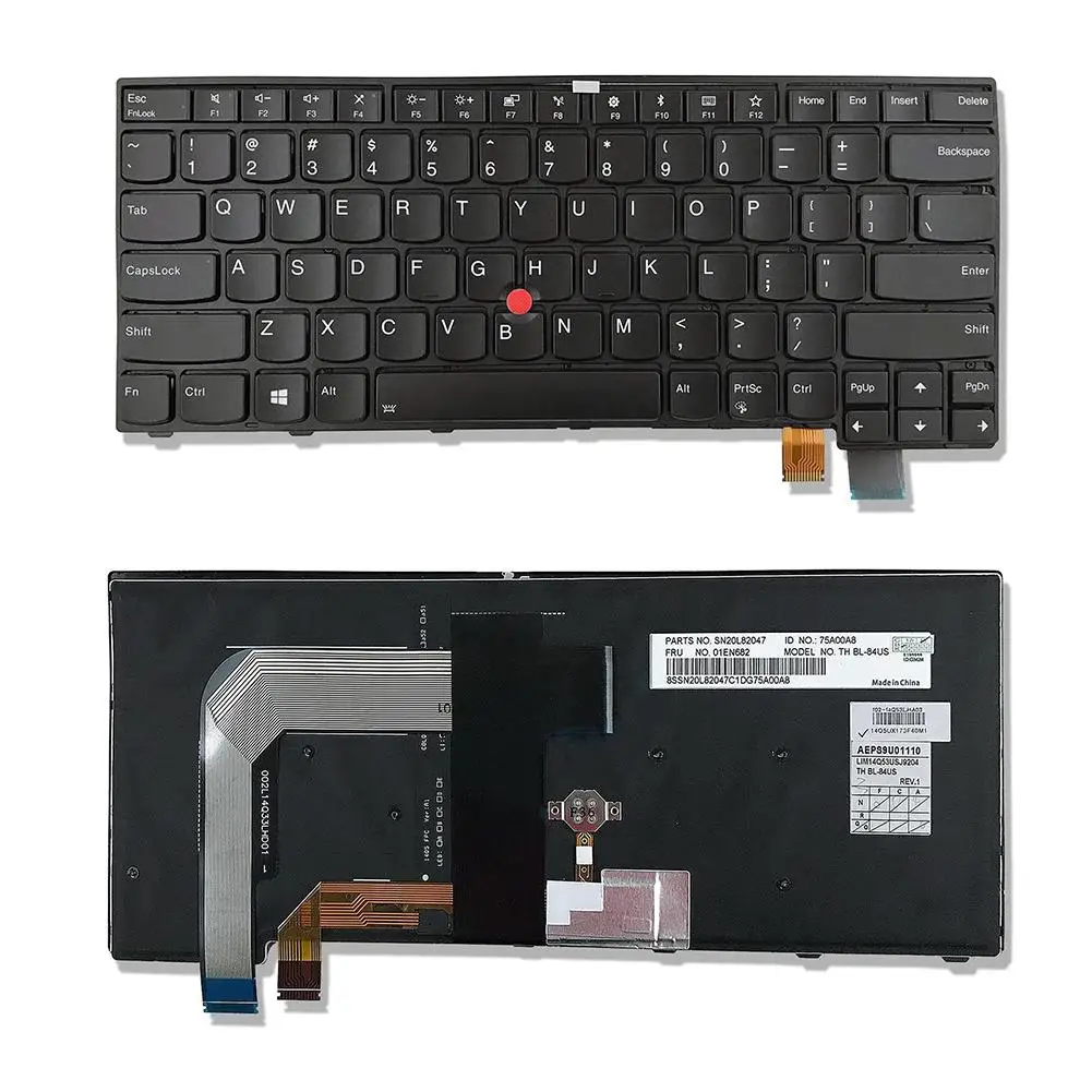 

Original Laptop Replacement Backlit US Keyboard with Frame for Lenovo Thinkpad T460S/T470S